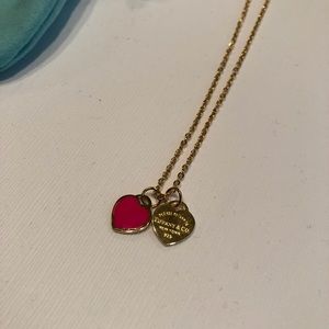 Tiffany & Co Double Heart Charm Necklace